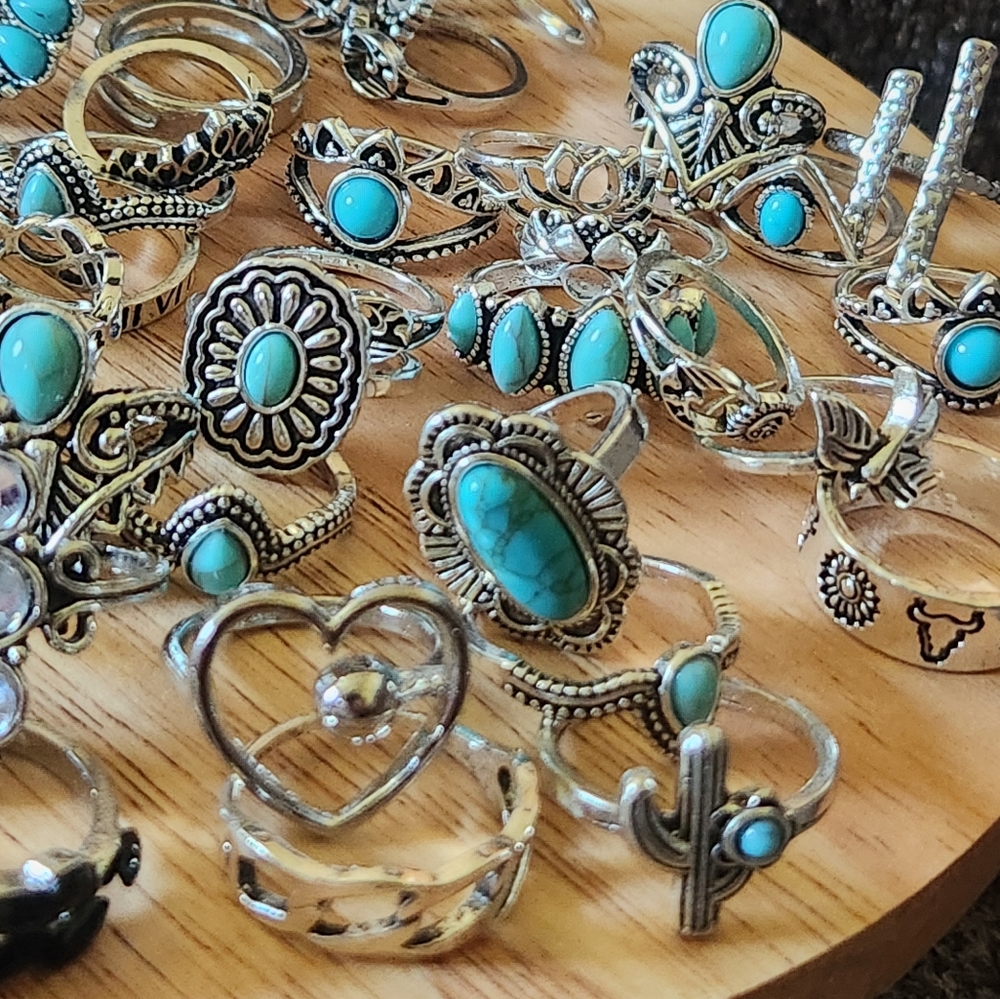 Boho Ring Set Assorted Sizes And Designs New - Picture 2 of 7